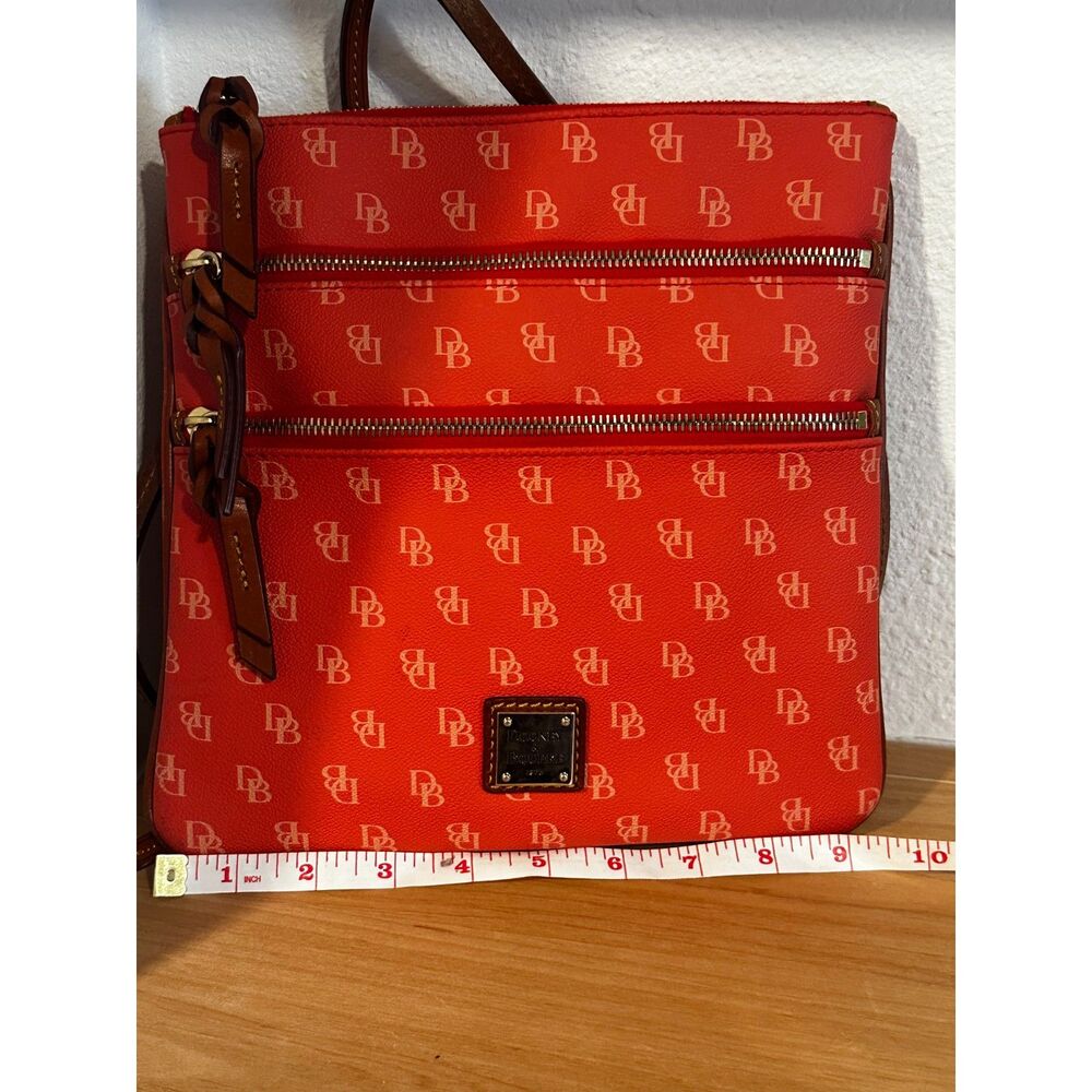 Dooney & Bourke Orange Penrose Triple Zip Crossbody EUC - Picture 7 of 9